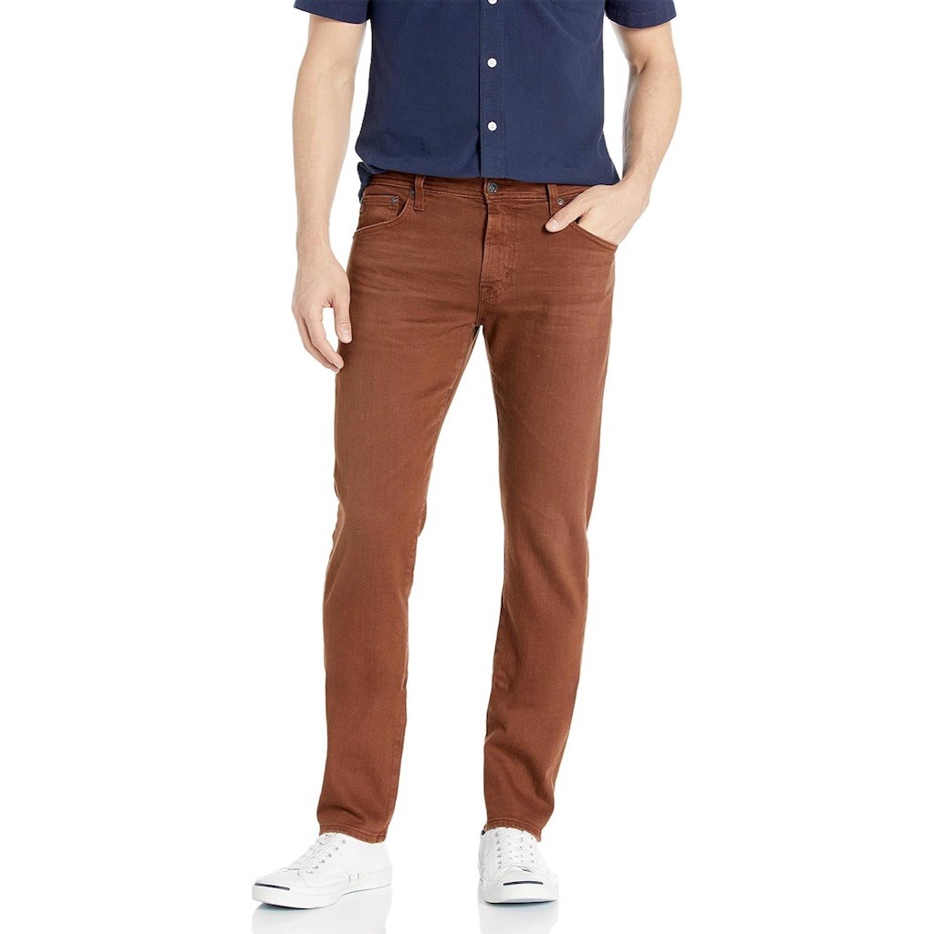 Ag Adriano Goldschmied Tellis Jeans Mens Brown Slim Tapered 32 X 35